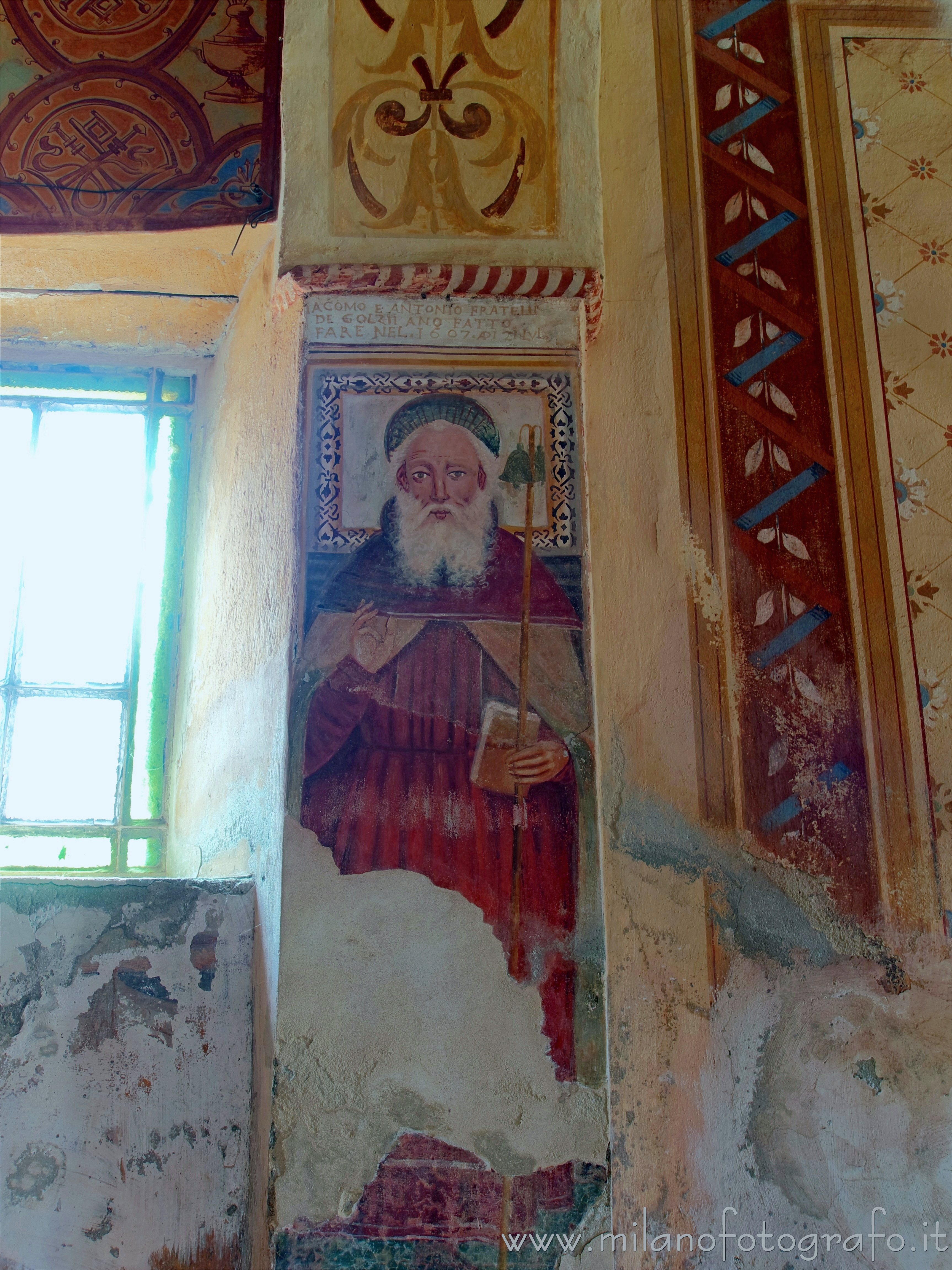 Andorno Micca (Biella, Italy) - Fresco of St. Anthony the Abbot in the Chapel of the Hermit